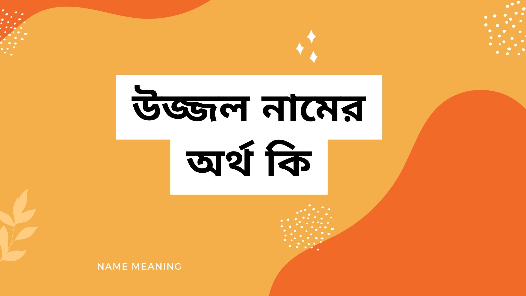 উজ্জল নামের অর্থ কি উজ্জল নামের অর্থ কি