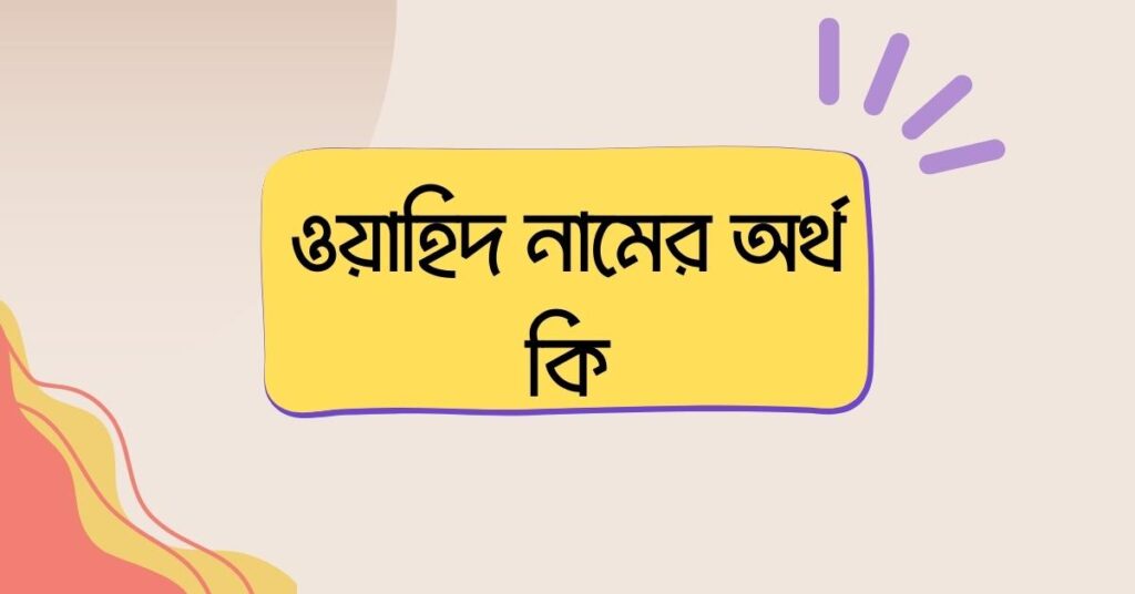 ওয়াহিদ নামের অর্থ কি () ওয়াহিদ নামের অর্থ কি ()