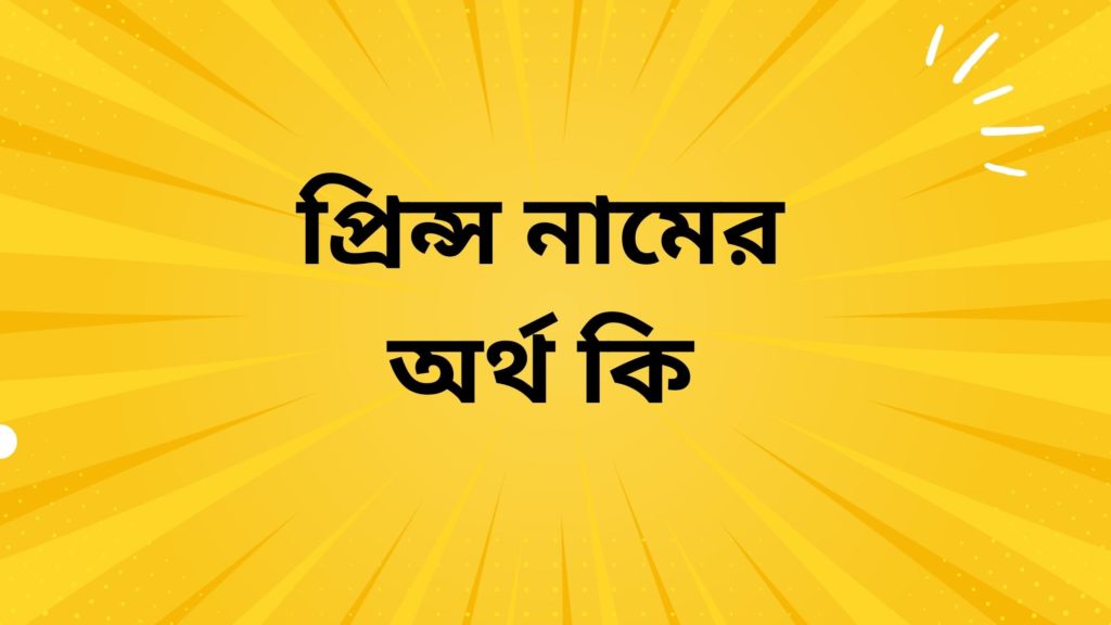 প্রিন্স নামের অর্থ কি ()