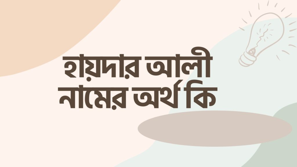 হায়দার আলী নামের অর্থ কি হায়দার আলী নামের অর্থ কি