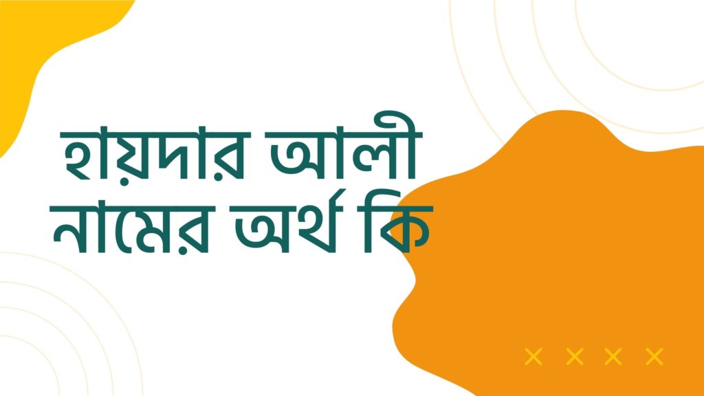 হায়দার আলী নামের অর্থ কি ()