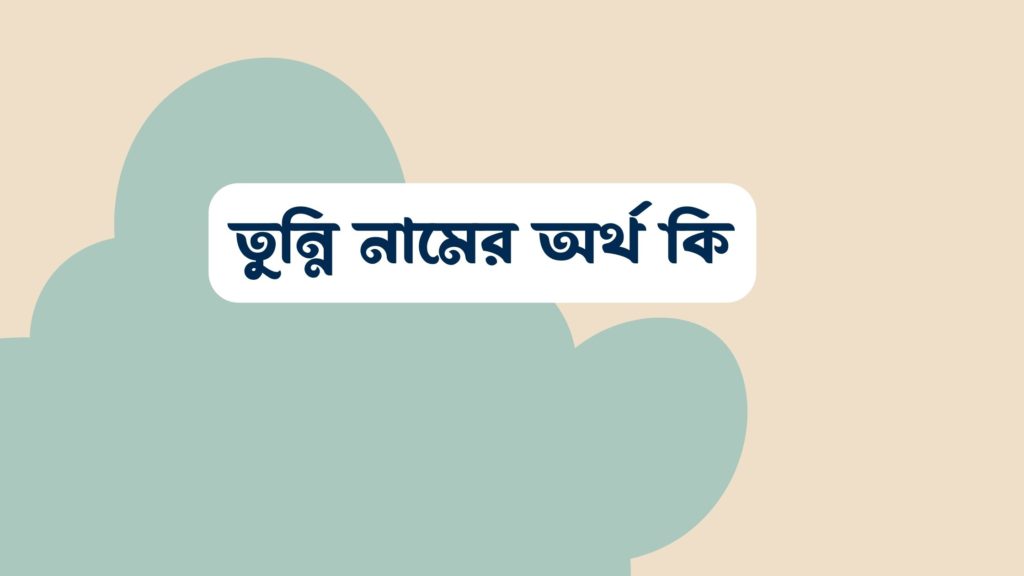 তুন্নি নামের অর্থ কি ()