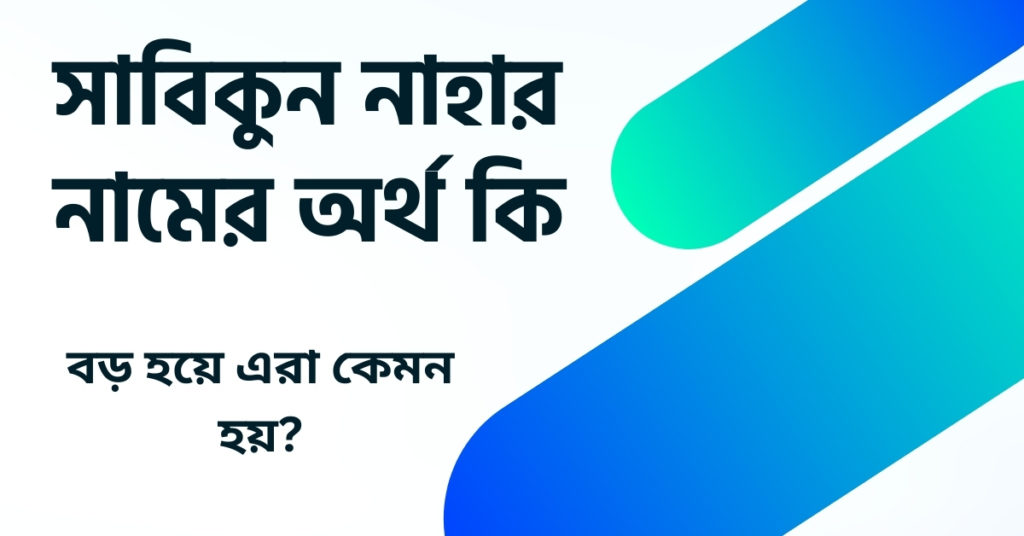 সাবিকুন নাহার নামের অর্থ কি ()